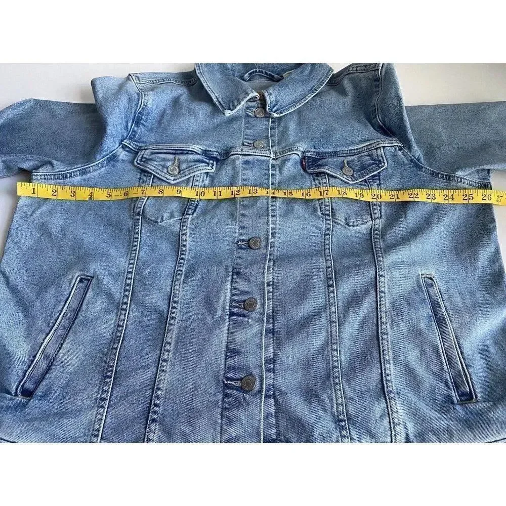 Levi's Women's Plus Size Sz 3X Original Trucker‎ Jacket Denim Medium Wash New